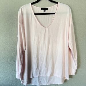 Gibsonlook Slouchy Soft Fleece V-neck Long Sleeve Womens Blouse Top Medium